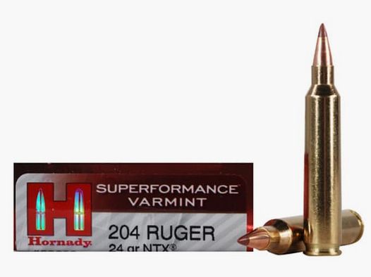 Hornady Superformance Varmint .204 Ruger 24GR NTX 20 Patronen