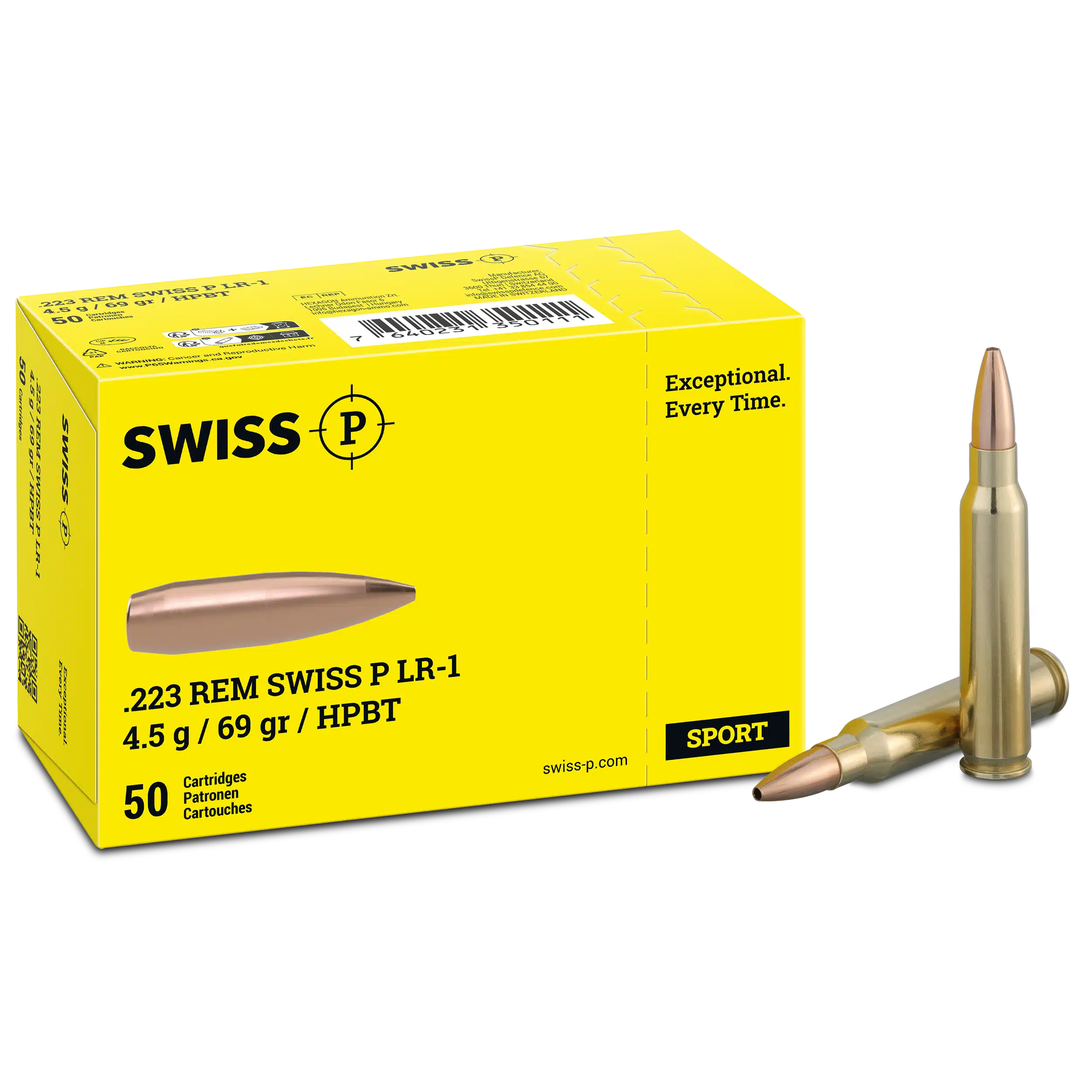 .223 Rem. Swiss P LR-1 HPBT 4.5g / 69grs. – 50 Stk.
