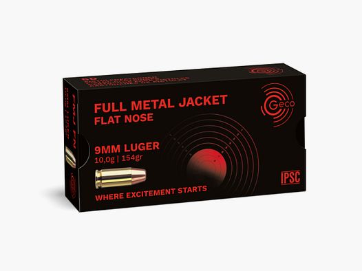 GECO 9mm LUGER 10,0g 154gr Pełnopłaszczowy FMJ subsoniczny do moderatora BTE50