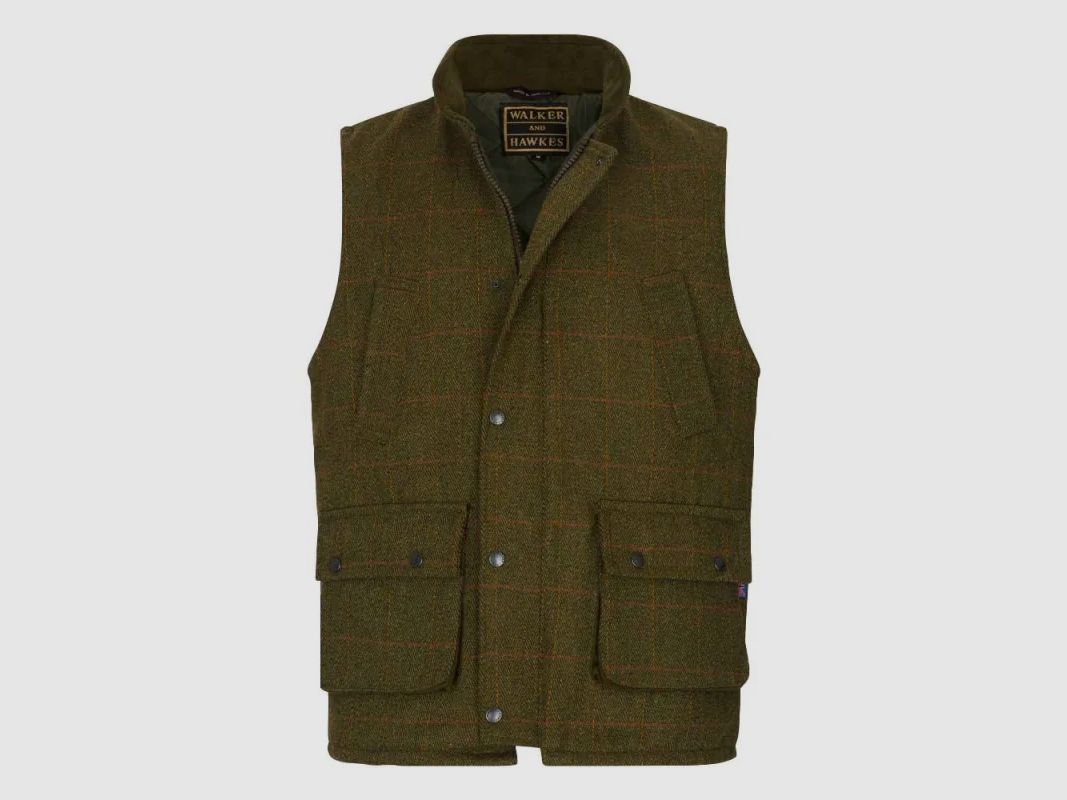 Jagdwesten Walker & Hawkes Barrington aus grünem Tweed, Bild 2 von 14