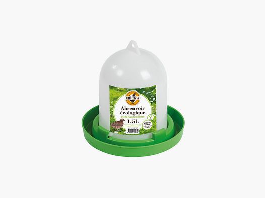 Bebedero de plástico línea verde para codornices 1,5L
