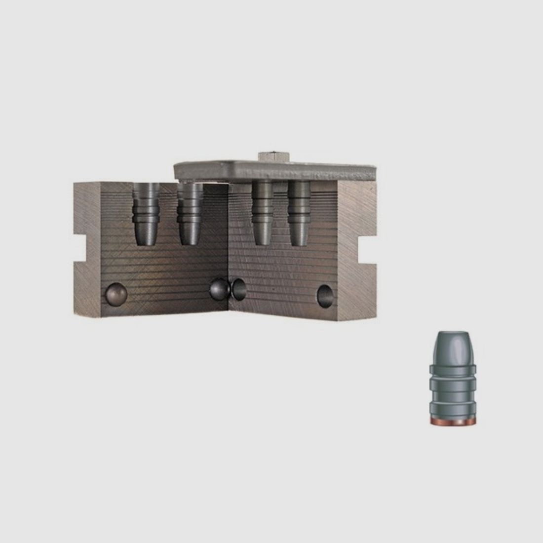 RCBS Doppelgiesskokille .358 / 9,1 mm 158 gr / 10,2 g 38-158-SWC Semi Wadcuttergeschosse Gas Check .358