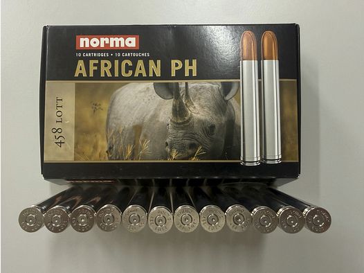 .458 Lott Norma cases in the original packaging