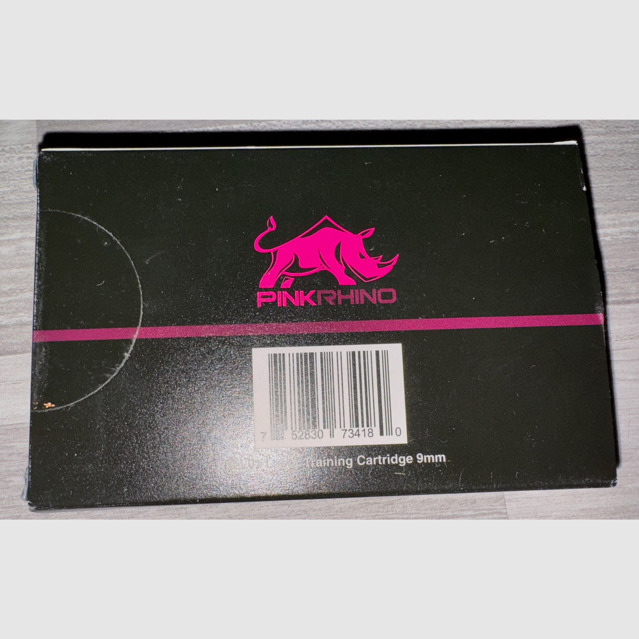 Roze neushoorn laserpatroon 9 mm