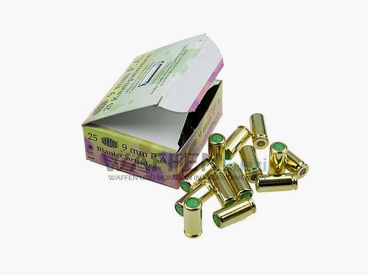 Wadie Platzmunition Kaliber 9 mm P.A.K. 25 Schuss