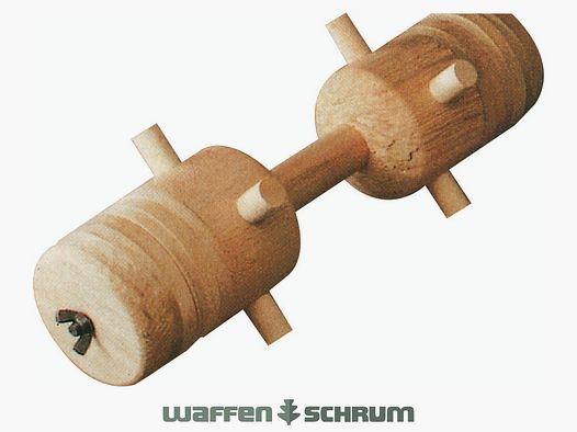 Waidwerk Apportierbock aus Holz, 10 Holz-Wechselscheiben, Gewicht bis 1500g