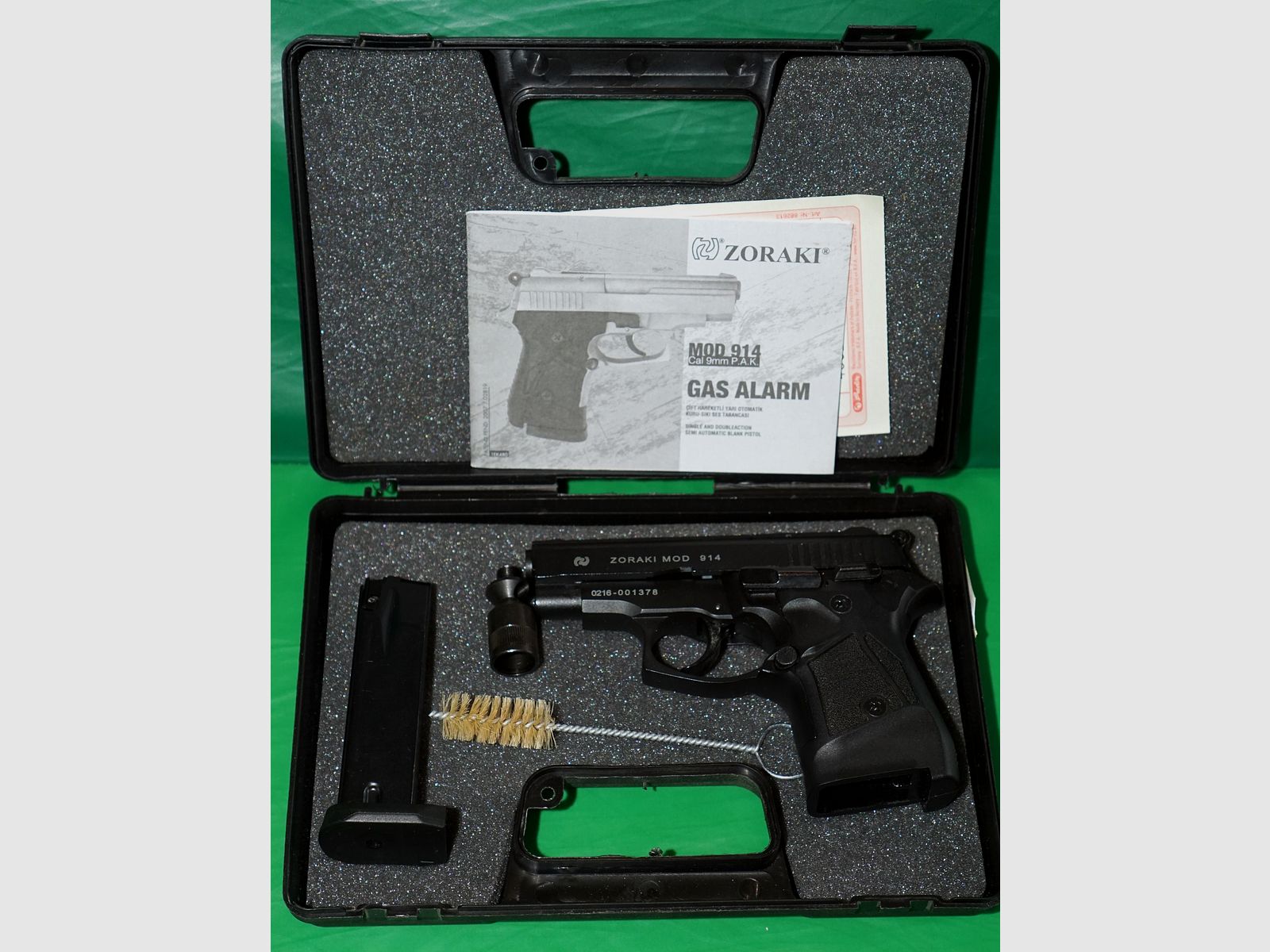 Zoraki 914 brüniert Schreckschusspistole 9 mm P.A.K. alte PTB 972 mit Koffer