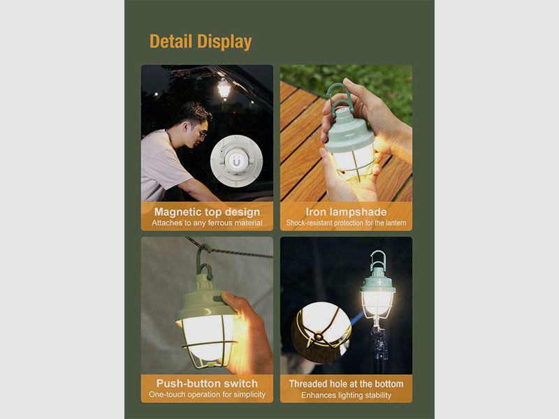 LED-Campinglampe CL3, 280 Lumen, (inkl. Akku), green, Bild 6 von 7