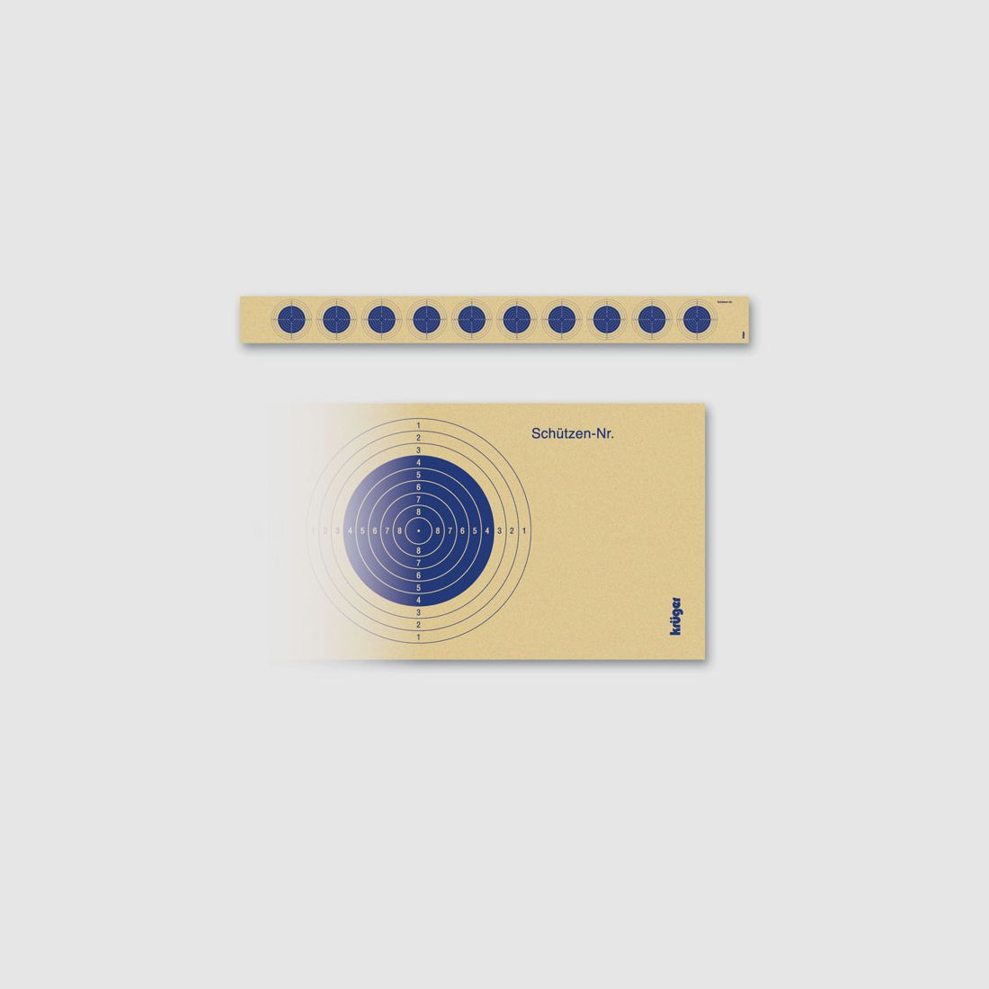 Krüger-Schießscheiben LG-Bänder schmal 10er blau m.Nr. Schießscheiben