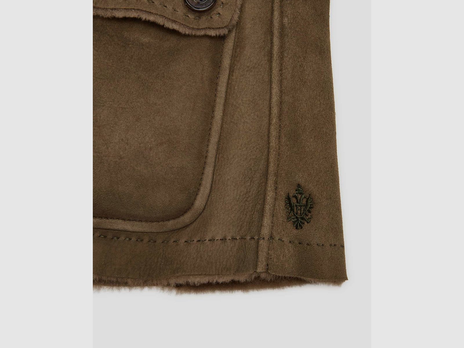 Habsburg Chaqueta híbrida de cuero de cordero Hollenburg en Oliva, imagen 5 de 6