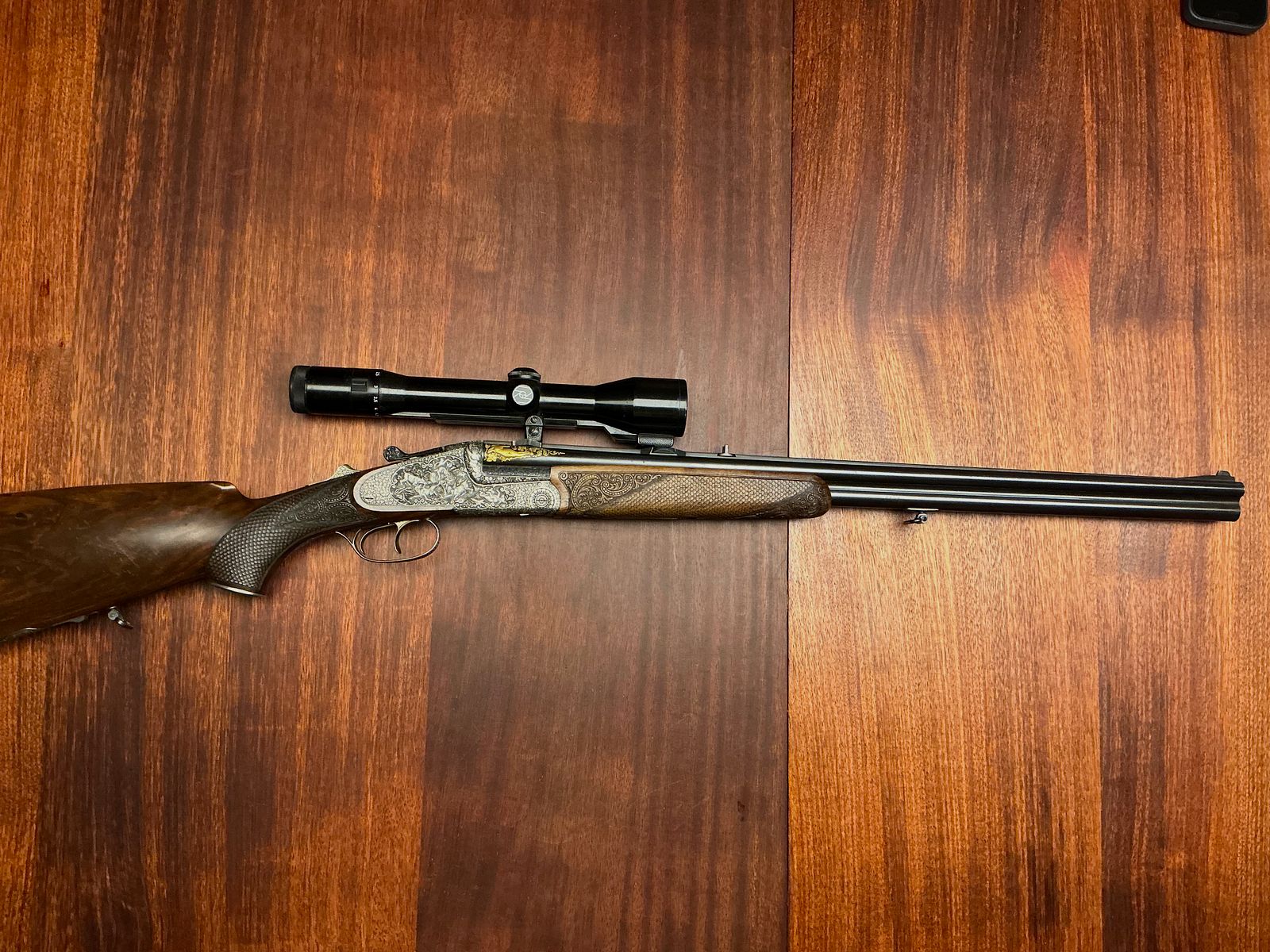 Fusil de luxe à double canon Heym avec gravure de maître (pièce unique)