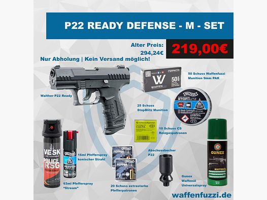 Walther P22 Ready Defense "M" Blank Firing Set Caliber 9mm PAK