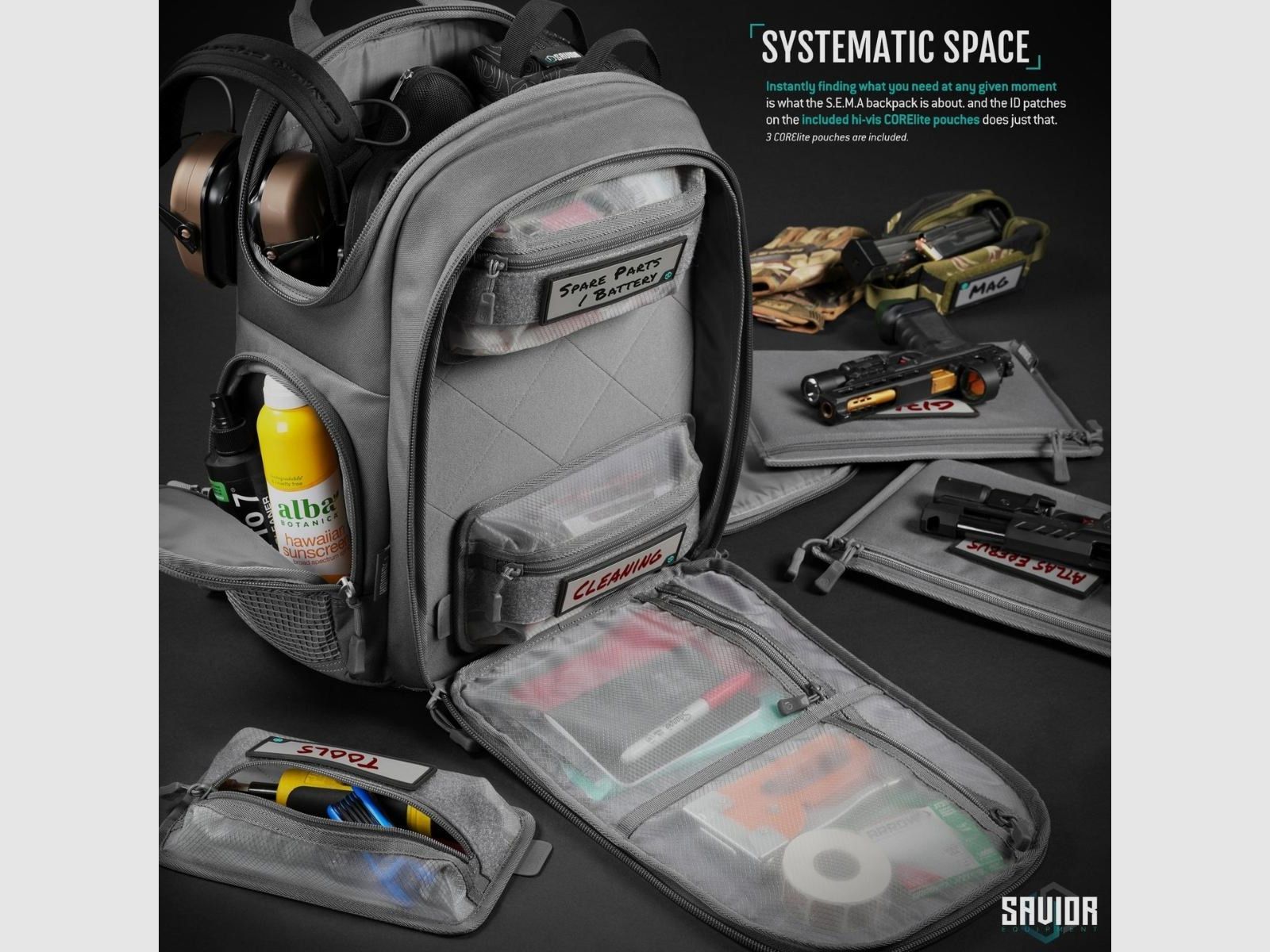 Savior - Compact S.E.M.A. Pistol Backpack - SW Gray - BP-CPSEMA-WS-GS, image 4 of 6