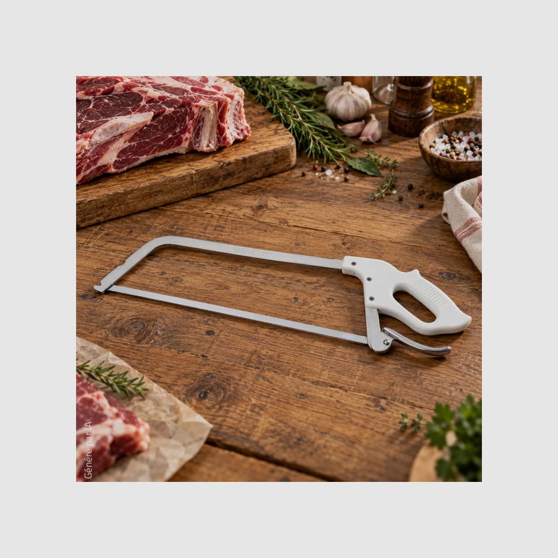 Amerikaanse zaag roestvrijstalen blad 50 cm polycarbonaat handvat wit, afbeelding 1 van 5