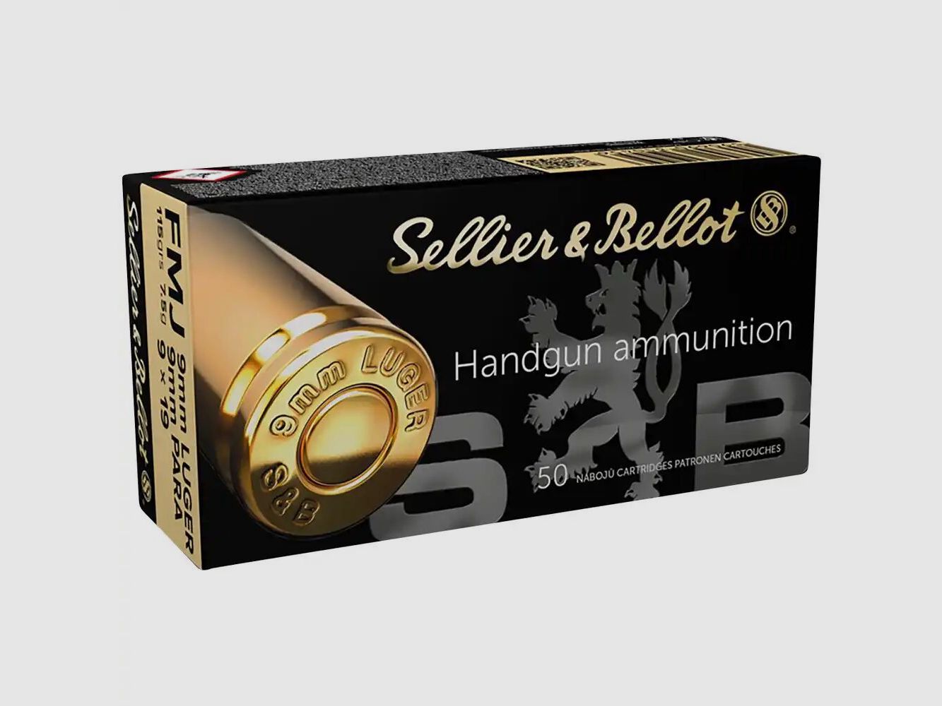 Sellier&Bellot Munition Sellier & Bellot 9mmLuger FMJ 124grains / 8,0g 1.000 Schuss (20x 50Schuss)