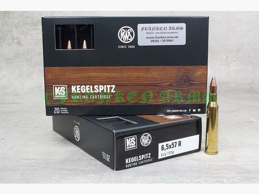 RWS Kegelspitz 6,5x57R 127gr. 8,2g 20 piezas precios por cantidad