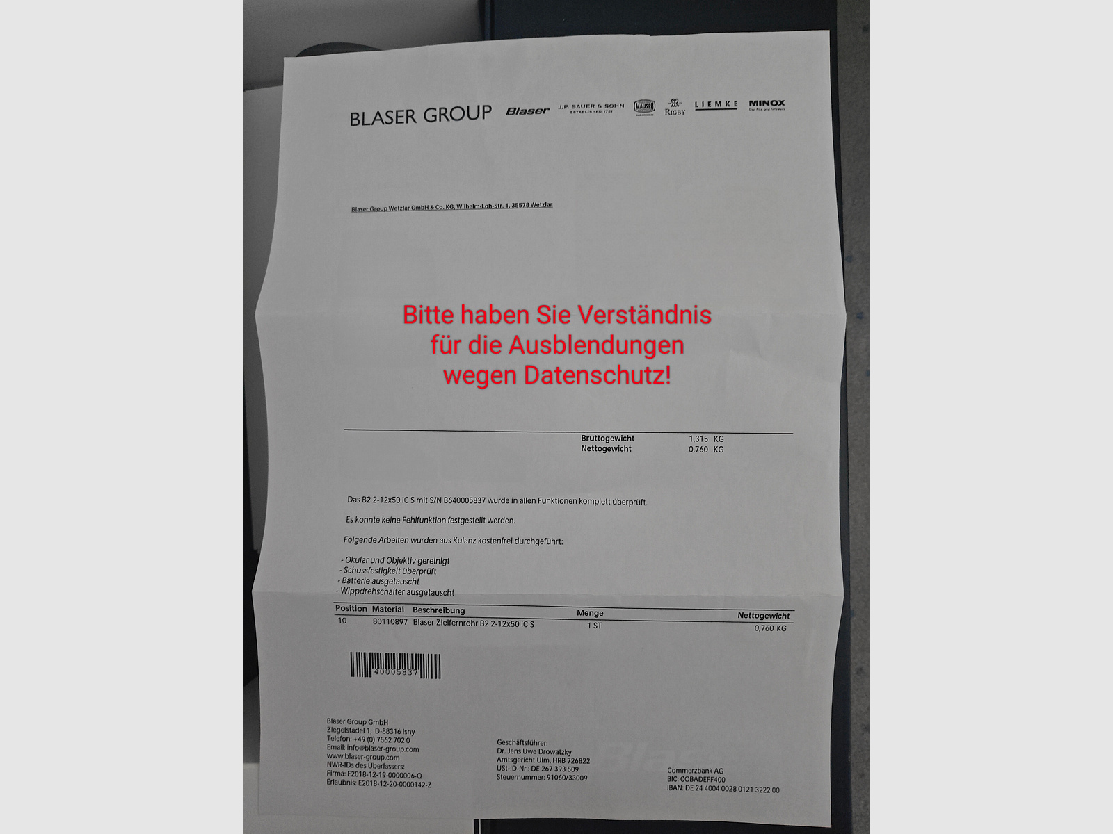 Blaser B2 2-12x50 ic S LESEN