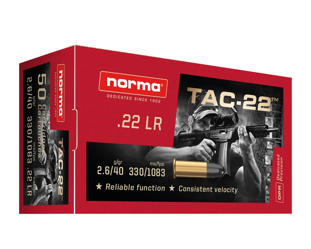 Amunicja bocznego zapłonu Norma TAC-22 kal. 22 LR 2,6g / 40 gr, zdjęcie 1 z 2