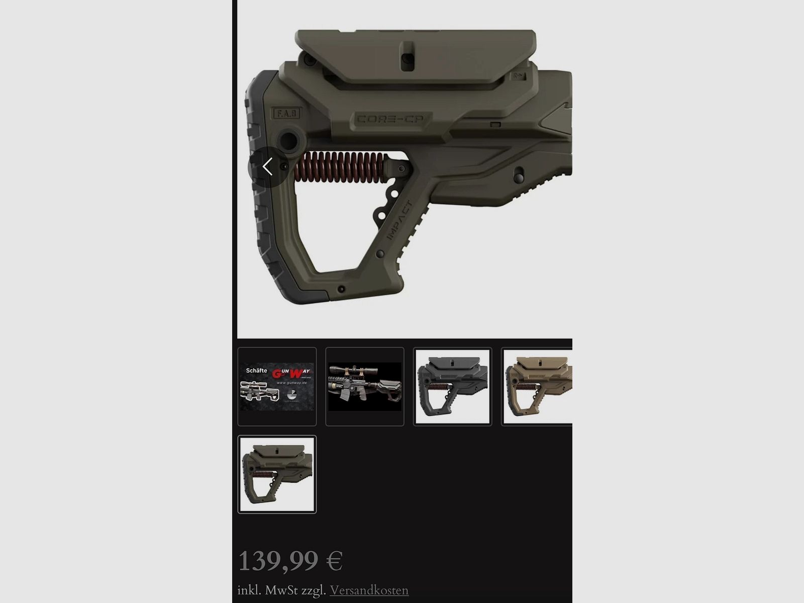 Gunway HP Max FAB DEFENSE Rückstoß absorbierender Schaft GL-CORE IMPACT