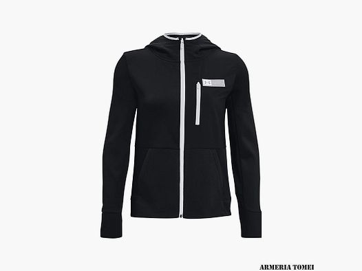 UNDER ARMOUR – MUJER – SUDADERA CON CAPUCHA ARMOURED MIXED MEDIA F Negro / Blanco – 001