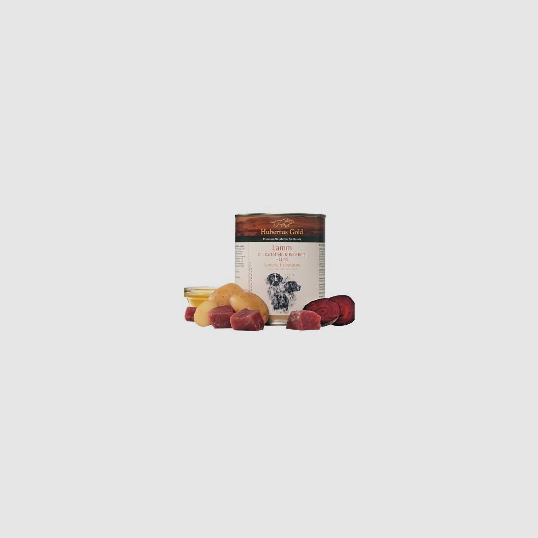 Hubertus Gold Premium-Nassfutter Lamm mit Kartoffeln & Rote Bete + Leinöl 800g