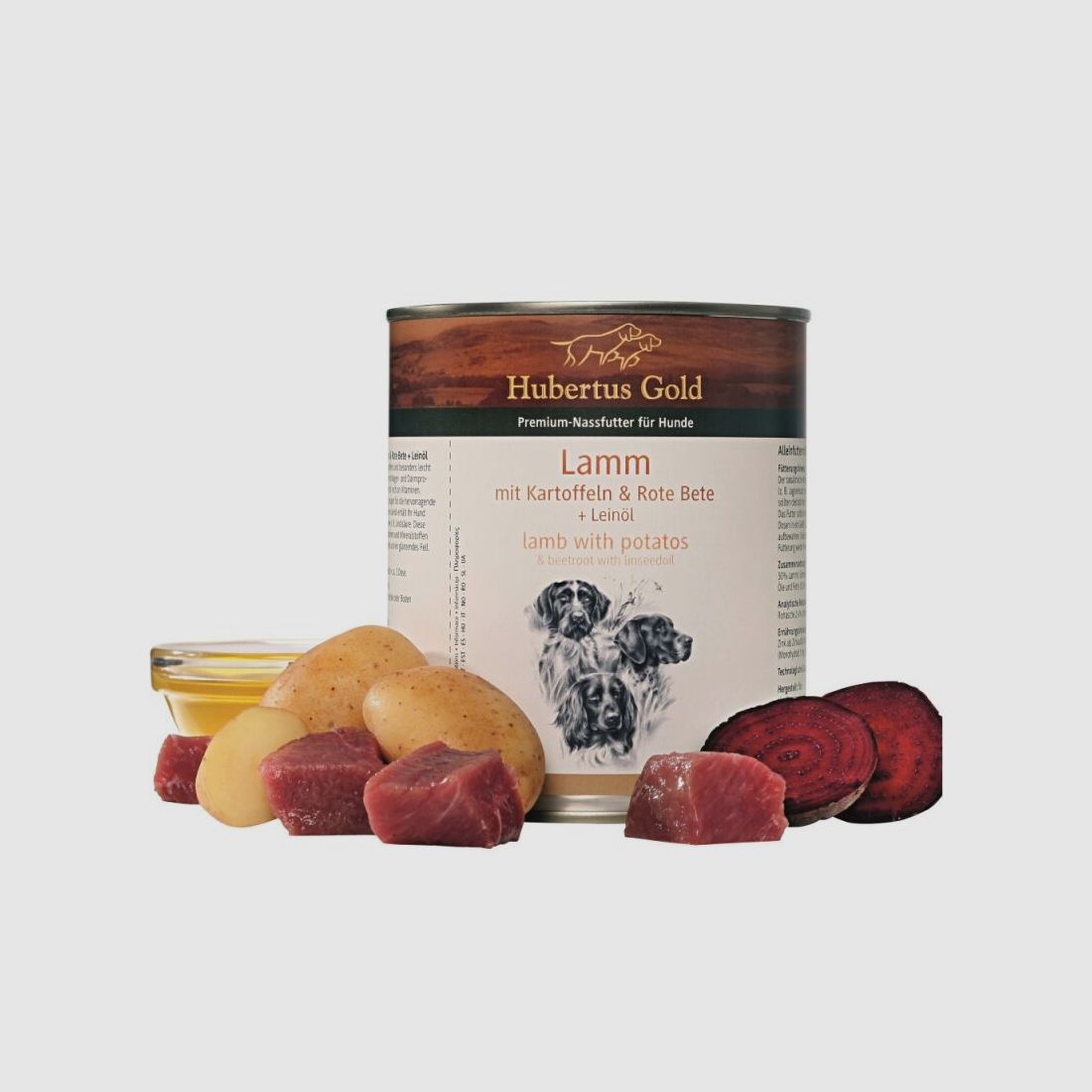 Hubertus Gold Premium-Nassfutter Lamm mit Kartoffeln & Rote Bete + Leinöl 800g