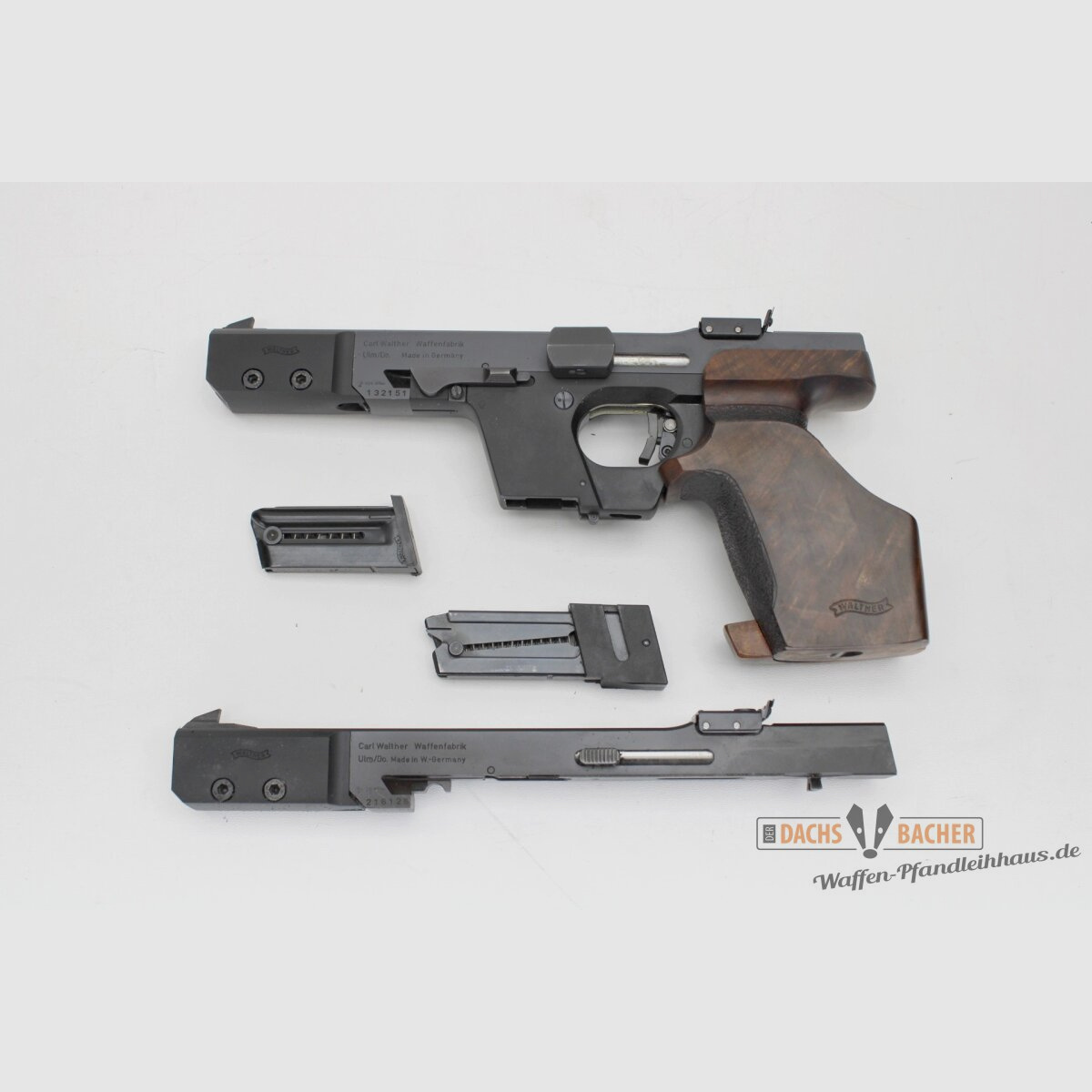 Walther GSP pistool kal. .32 S&W long WC met verwisselsysteem .22 lfb grip 85-95mm