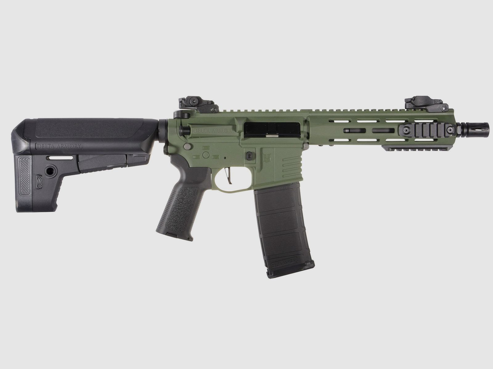 M4 AR15 M-LOK 8 Zoll CHARLIE Oliv S-AEG Airsoft Gewehr Frei ab 18 Jahren | Delta Armory