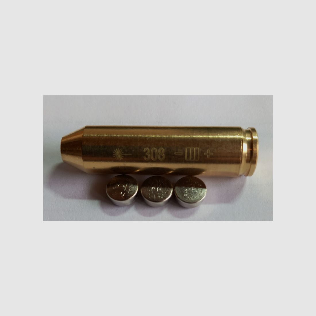 Laserpatrone .308 Winchester, Schussprüfer,mit Batterien