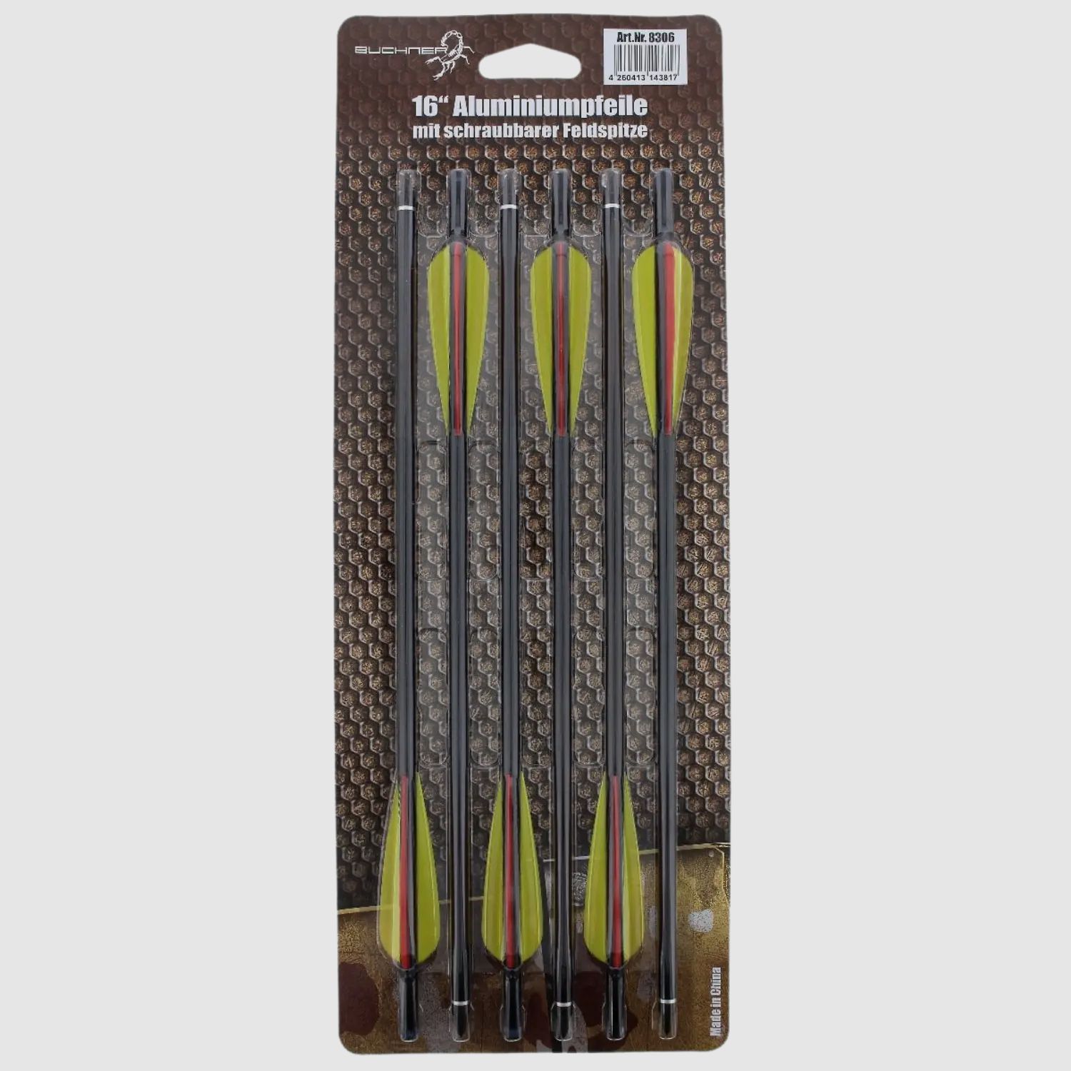 Flèches en aluminium de 16 pouces noires pour arbalète (6 flèches)