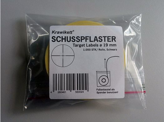 Diverse Schusspflaster 19 mm schwarz 1000 Stk by Krawikett