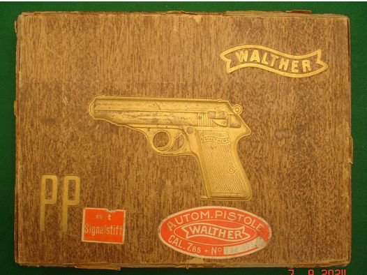 WALTHER PP Schachtel - Original - Vorkriegsfertigung - restaurierungsbedürftig - SELTEN