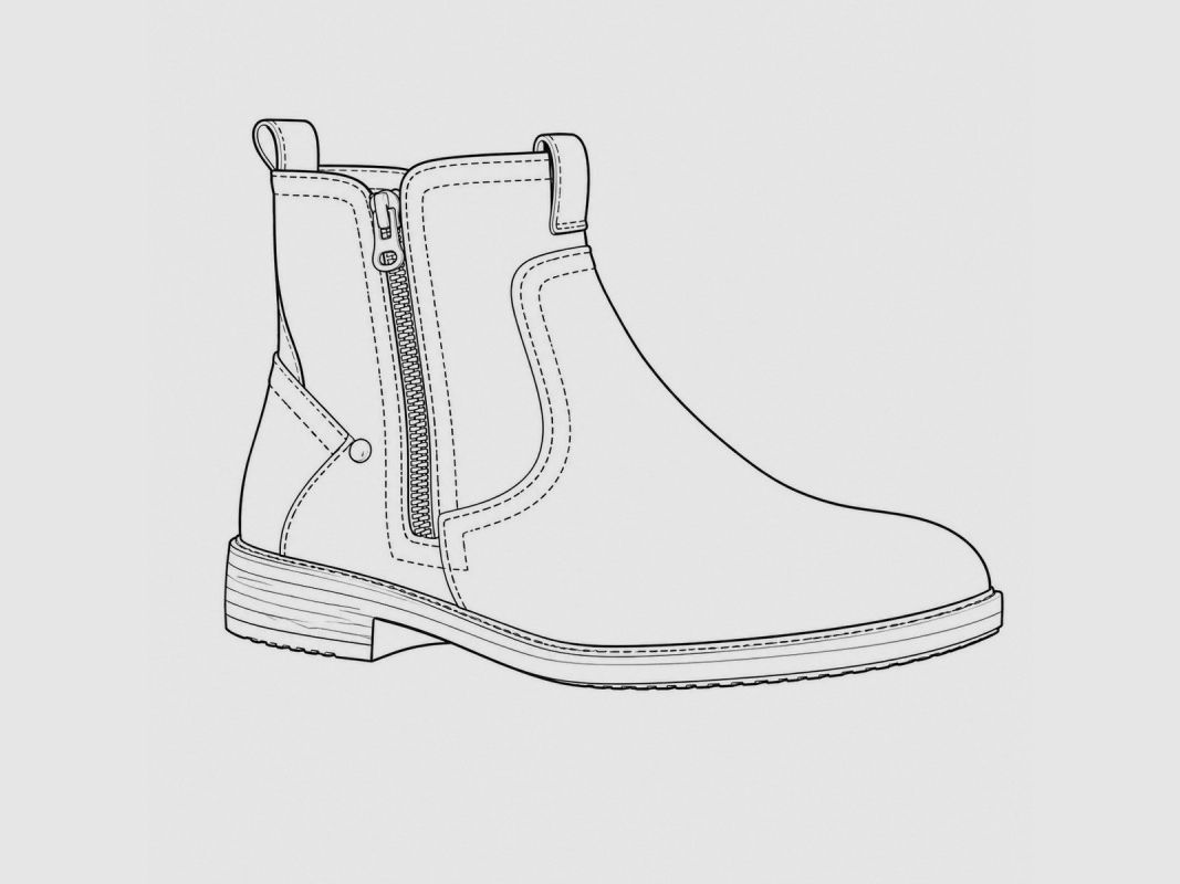 Herren Stiefeletten mittelhoch braun mit Reißverschluss - synthetisch, Bild 4 von 4
