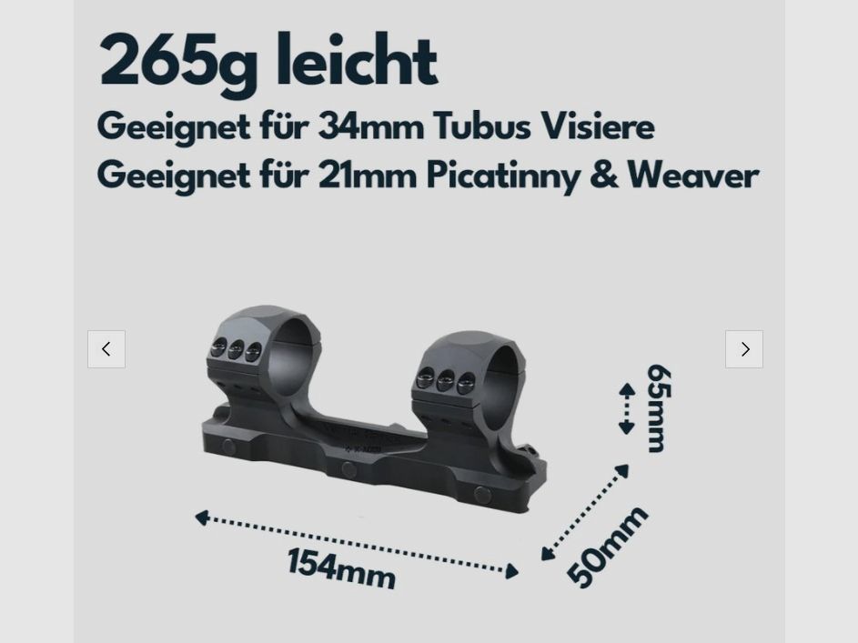 Vector Optics SCTM-58 X-Accu Blockmontage für 34mm Tubus, 21mm Picatinny, 20MOA Vorneigung, h=40mm