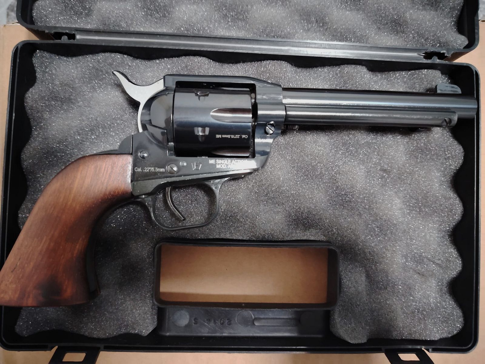 Cuno Melcher ME (Weihrauch) Single Action Army SAA LEP Revolver | 5,5 mm / .22 | inclusief reserveonderdelen-set en 6 roestvrijstalen dummy hulzen / trainingshulzen | NIEUW & OVP