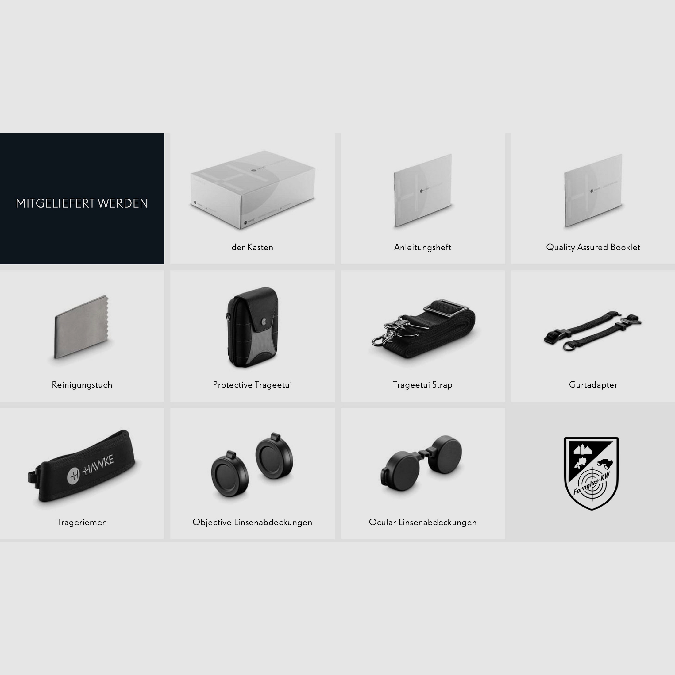 HAWKE 38007 Frontier H DX 10x32 binocolo verde con accessori