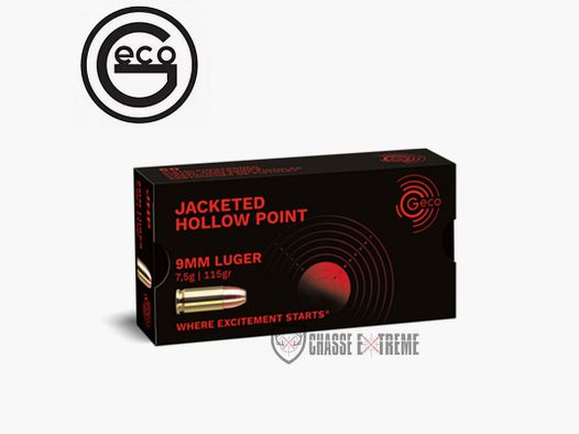 50 patronen GECO kal. 9mm LUGER 115gr JHP