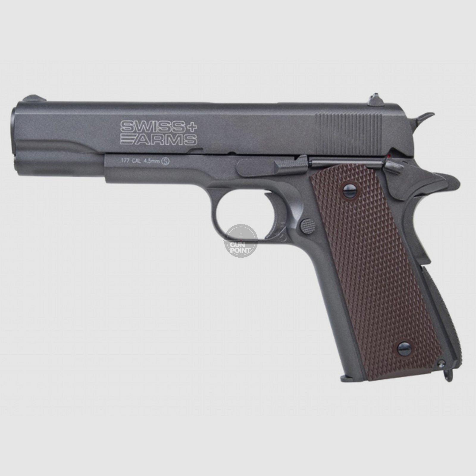 Luftpistole - Swiss Arms - P1911 Match - Co2-System BlowBack - Kal. 4,5 mm