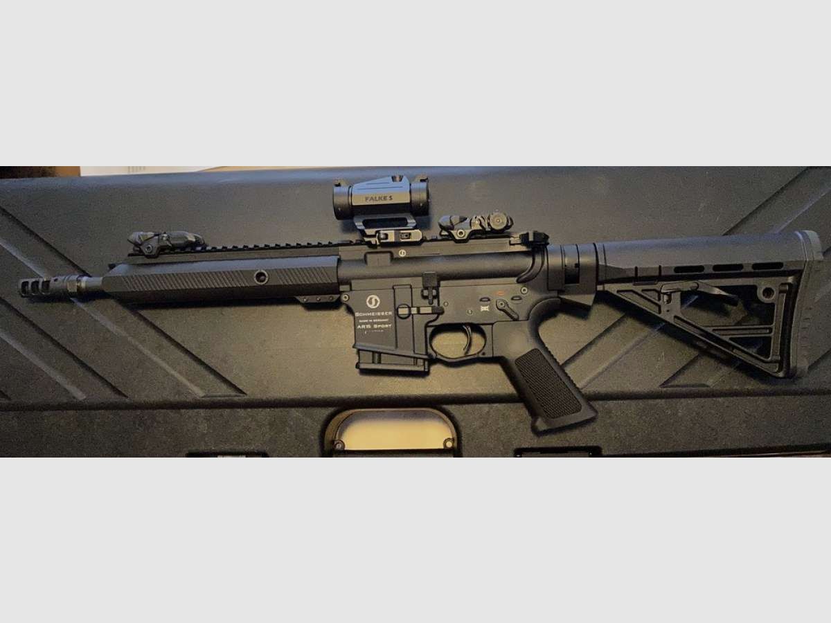2023 Schmeisser AR 15 S4F Sport barrel length 10.5" inches, caliber 223 Rem, + Falke S Reddot !