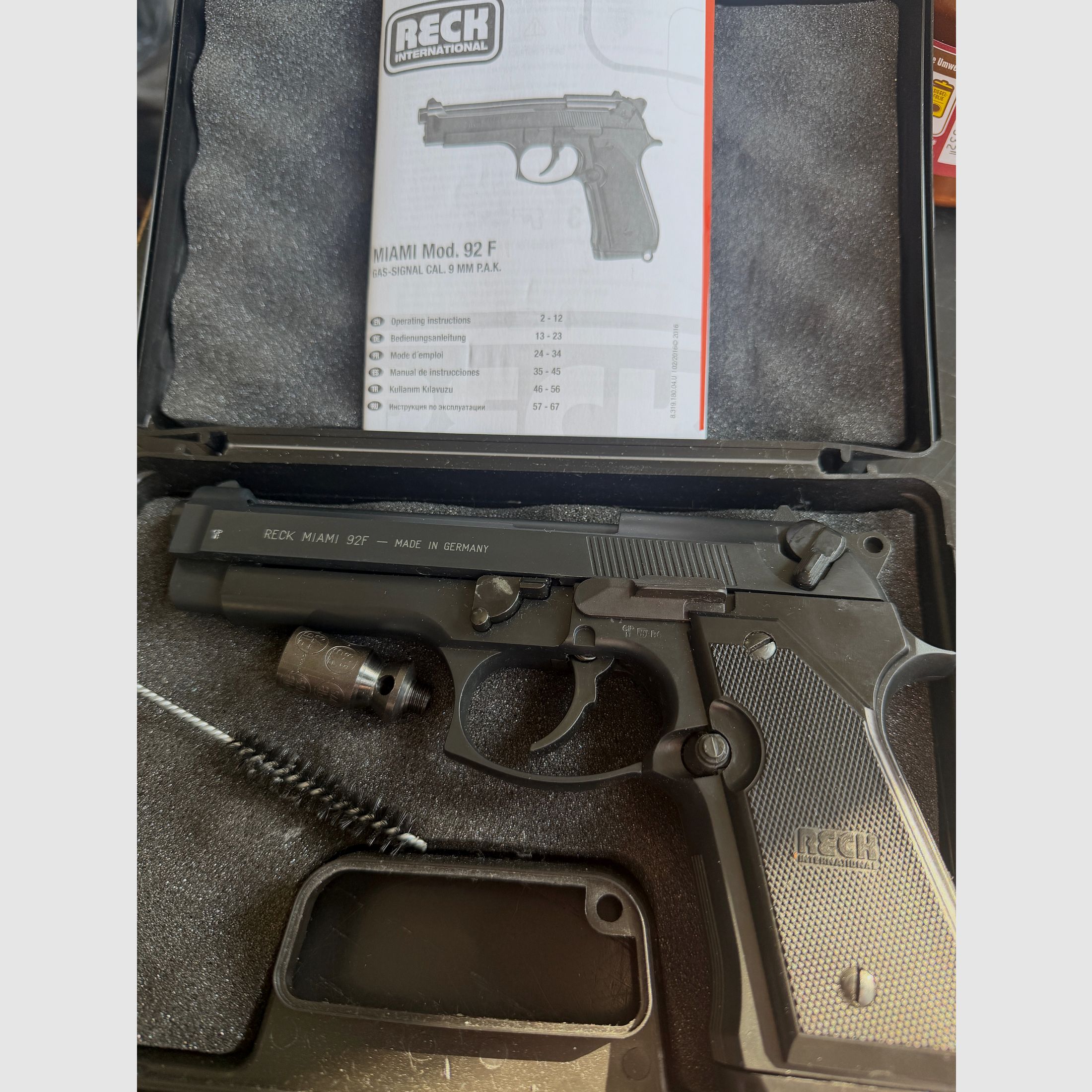 Reck Miami mod 92 F Gas Signal 9 mm top Zustand mit viel Zubehör 