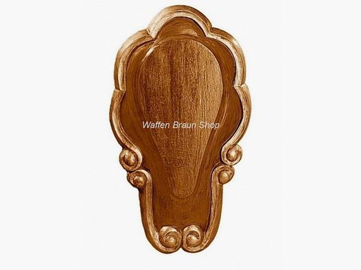 Trophäenschild Bock, handgeschnitzt, 26x15 cm