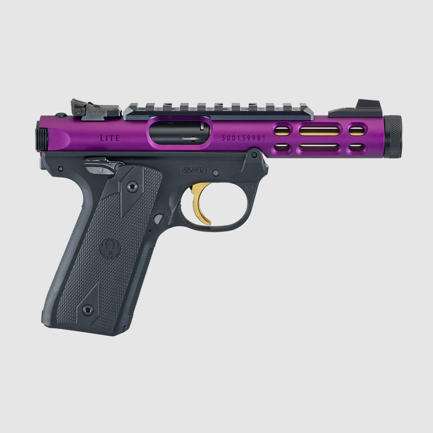 PISTOLA RUGER MARK IV 22/45 LITE .22 LR 4,4"/11,18CM ANODIZADA MORADA 1/2"-28