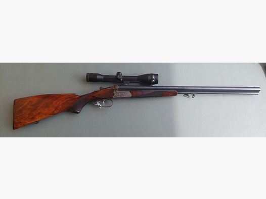 B 5 DRILLING SIMONS MOD. LUSSO KAL. 12-12-7X65R MIT SCHWEINEFUSS-MONTAGE UND ZEISS 6X42 OPTIK