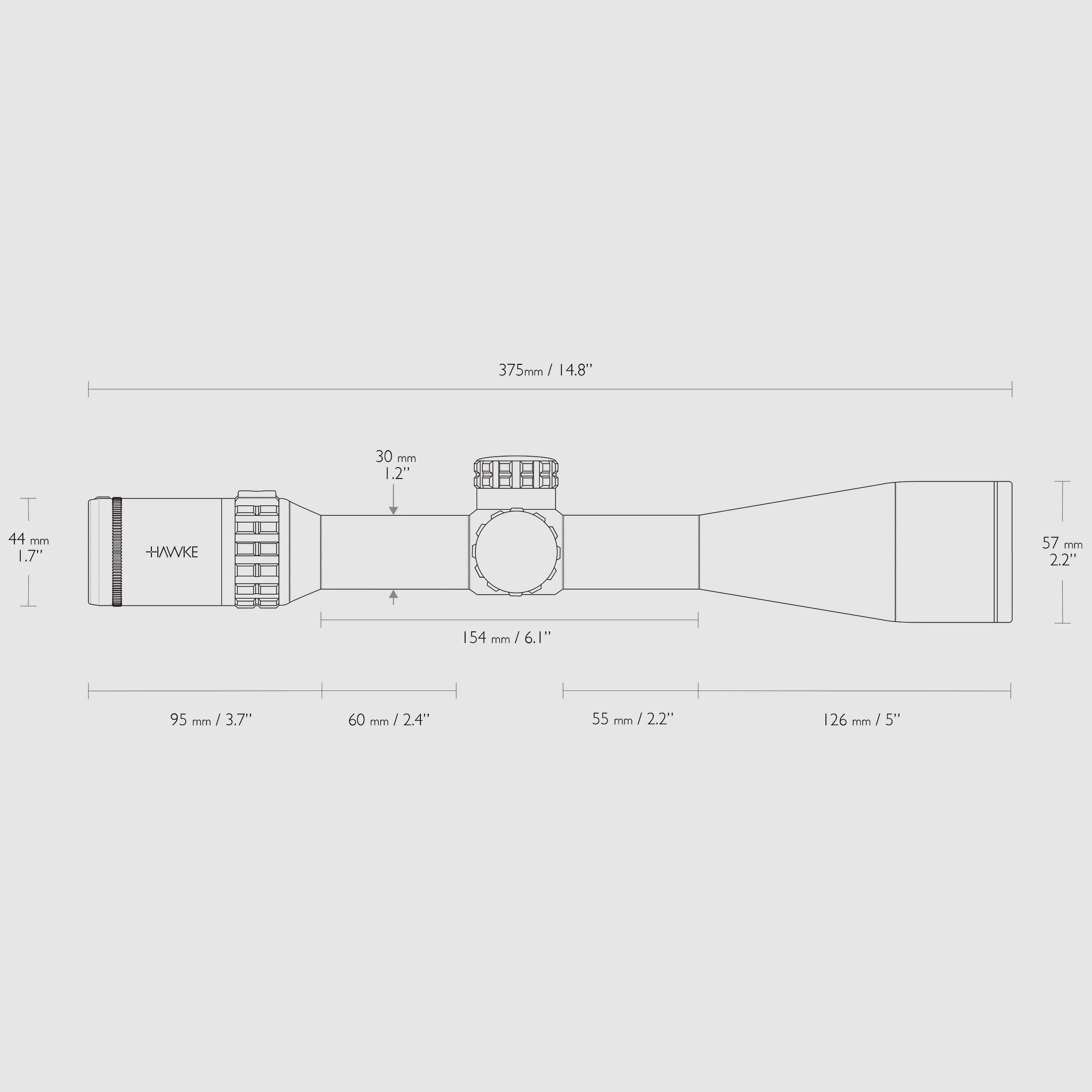 HAWKE 18420 FRONTIER 30 SF 2,5-15x50 Zielfernrohr LR DOT Absehen MOA