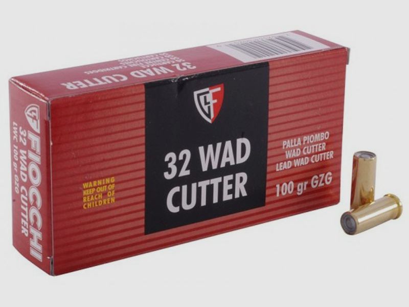 FIOCCHI Munition – 32 WC – 100 grains – Bleispitze