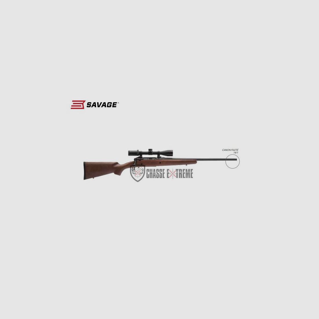 Repetierbüchse SAVAGE AXIS II XP Holz 22" Kal. 243 Win + Zielfernrohr 3-9x40