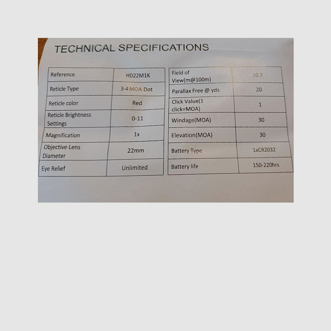 Mini-Kollimator DiscoveryOpt 1×25 DS, Bild 8 von 8