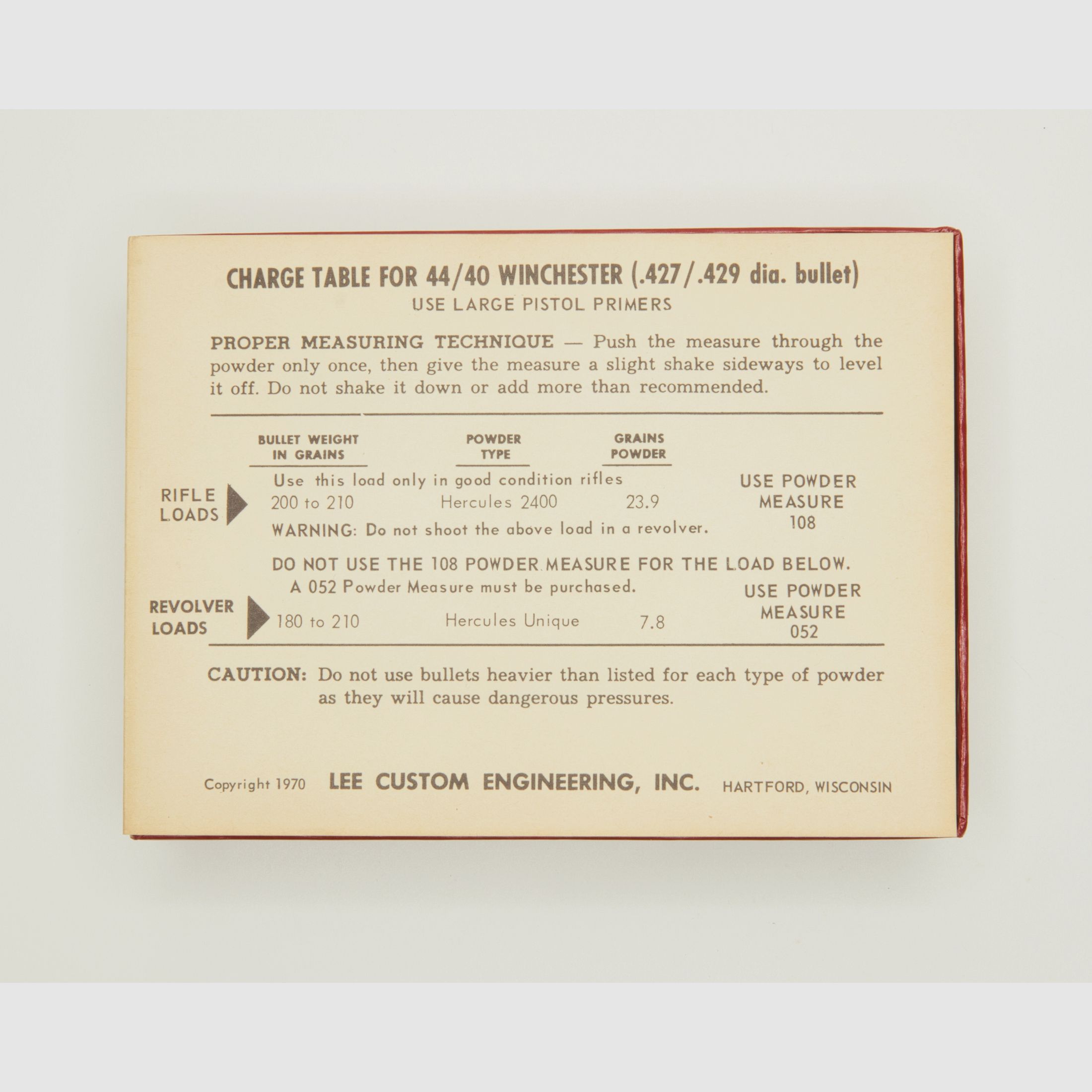 Vintage LEE reloader hand die set for caliber 44/40 Winchester