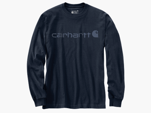 Carhartt Dearborn Relaxed LS Logo T-Shirt Men Navy/Dark Blue 2XL