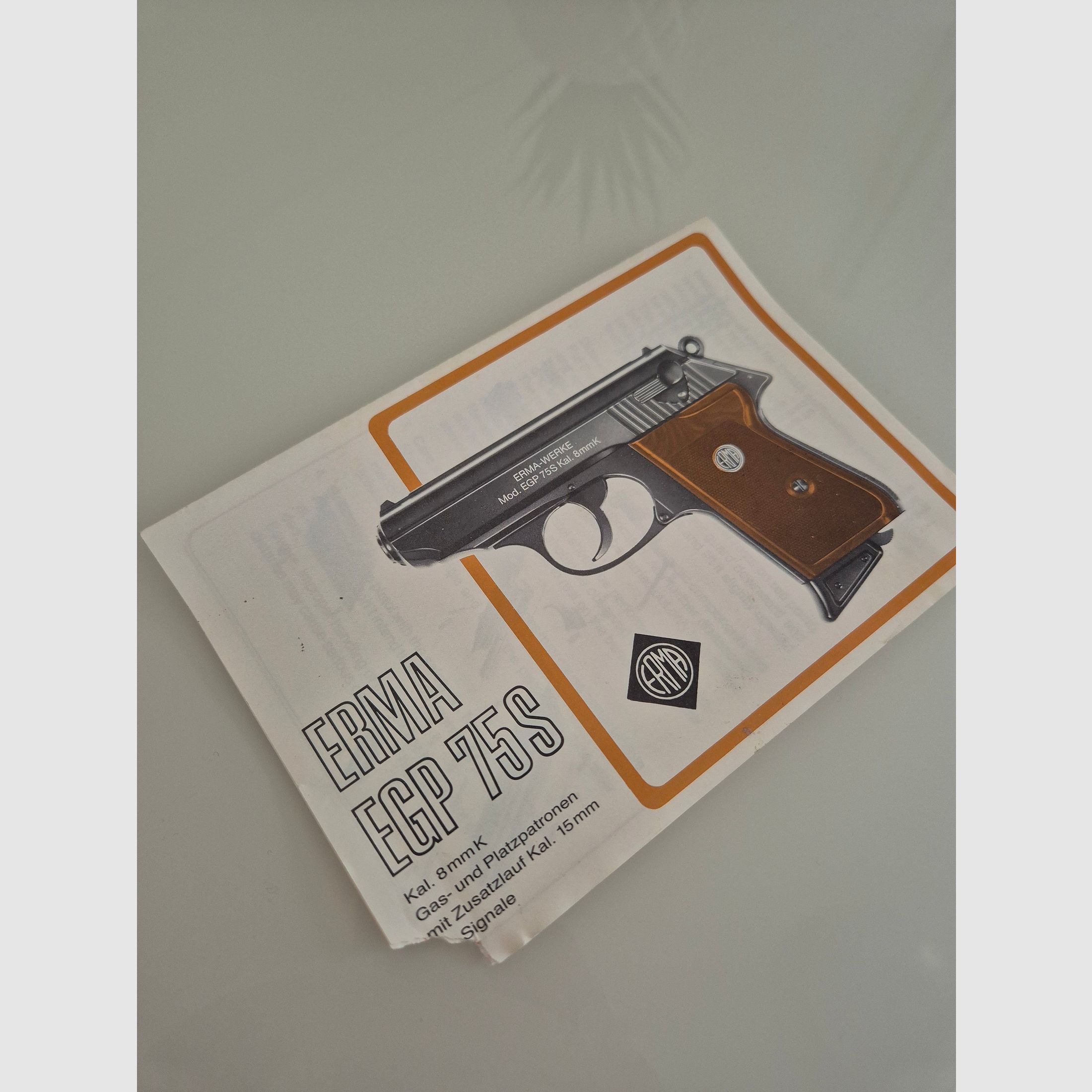 Oryginalna instrukcja dla ERMA EGP 75s, ekstremalnie rzadki przedmiot kolekcjonerski!